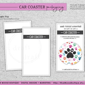 AUTO UNTERSATZ VERPACKUNG Design • Gerade Oberkante • Singles • Auto Untersetzer Vorlage • Schneiden & Drucken oder Hand-Trim • Vorlage Sublimationsdatei png