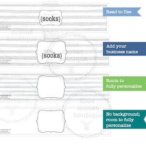 EMBALAGEM DE MEIAS ===> 7 opções de design diferentes - imprimir e cortar arquivos ou cortar à mão - Arquivos de download digital de sublimação de modelo png
