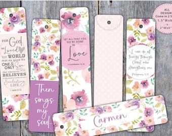 6 FAITH Bookmark Designs • Floral • Book Lover • Includes 2 Sizes for Each • Digital Download • Sublimation File png