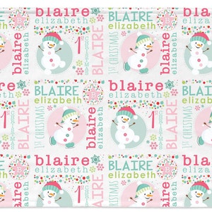 1st Christmas Snowman Blanket Design • 2 Designs • First 1st Christmas • Sublimation File Design • png Files - Instant Digital Download