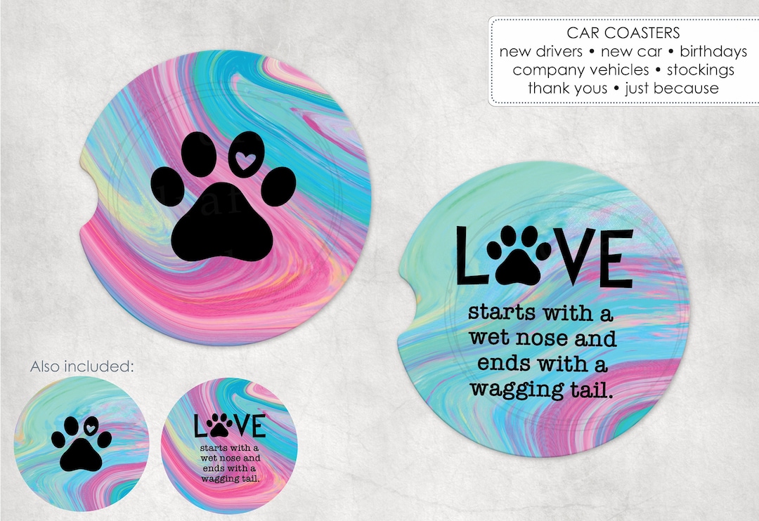 My Valentine's Has Paws v1 Car Coaster Sublimation