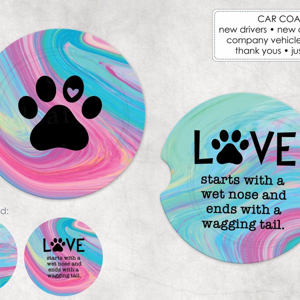 4 DOG LOVER • Car Coaster Sublimation Designs • Dog Lover • Dogs • Template Digital Download Sublimation File png