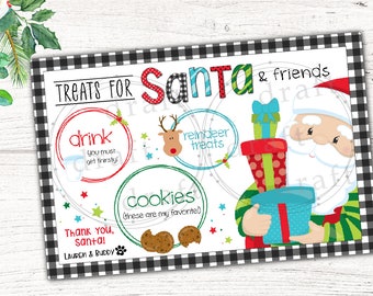 COOKIES for SANTA Designs • 2 Sizes • Rectangle Christmas Board • Placemat • Snacks for Reindeer  ==&gt; Sublimation Digital Download File PNG
