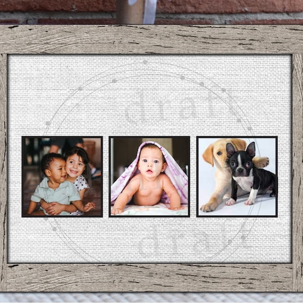 Photo Frame Board Design • Add Pictures/Photos • Oak-Colored • Blank • Photo Cutouts • Digital Download • Sublimation File png