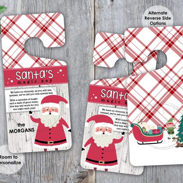 Door Knob Hanger • 3 Designs • MAGIC SANTA KEY Christmas - Santa Key Poem • Sublimation Designs • png File(s) • Digital Download