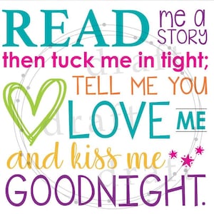 2 Read Me a Story - Versatile Design Elements • 2 Designs • and Tuck Me in Tight ==> Sublimation Digital Design Download File png