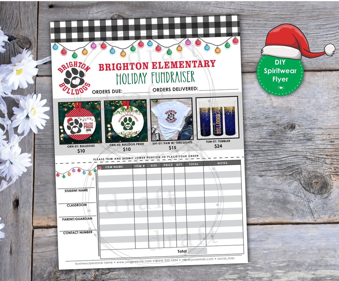 HOLIDAY Spiritwear Fundraiser Order Form Template Design DIY Flyer HOLIDAY Spiritwear Fundraiser Order Form Template Design DIY Flyer