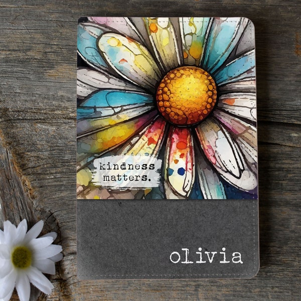 Watercolor Daisy Journal Design • Beautiful • Flowers • Kindness Matters • Room to Personalize • Digital Download Sublimation File png