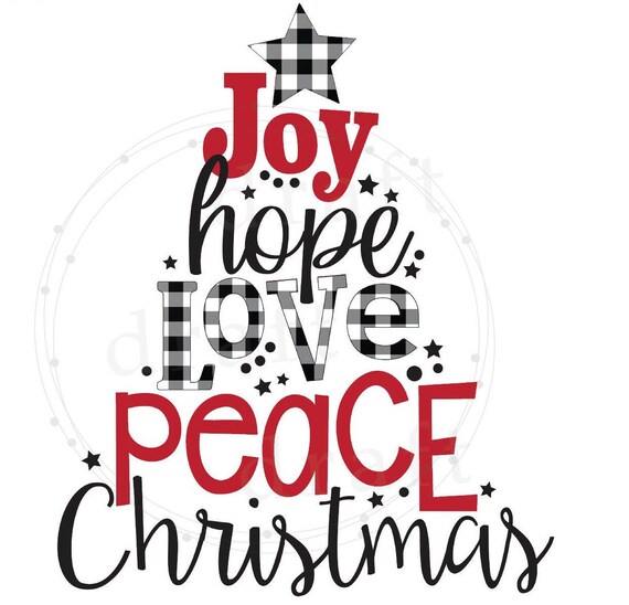 Joy Hope Love Peace Christmas Tree Red Buffalo Plaid Xmas T-Shirt Joy Hope Love Peace Christmas Tree Red Buffalo Plaid Xmas T-Shirt