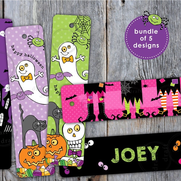 5 dessins de marque-page HALLOWEEN • Jambes de sorcière • Trick or Treat • Party Favor • 2 tailles • Téléchargement numérique ==> Sublimation Design File png