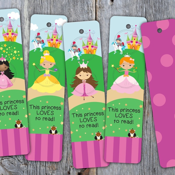 5 Princess Bookmark Designs • Kids • Castle • Fairytales • Includes 2 Sizes for Each •  Digital Download ==> Sublimation Design File png