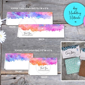Marketing - Designs de toppers de produtos ==> Desenhos em aquarela - "Toppers" • Personalizar • Embalagem profissional • Modelos • Arquivos png