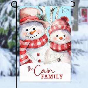 WINTER Snowman Garden Flag Design • Snowmen • Personalize • Digital Download • Sublimation File • PNG File