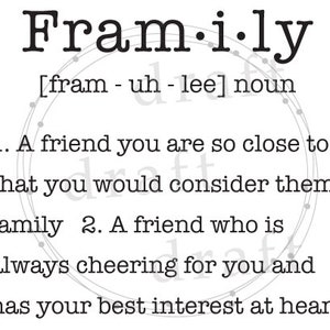 FRAMILY - Family + Friend = Framily - PNG and SVG Files - Versatile - Shirt, Mug - Digital Download - Sublimation File