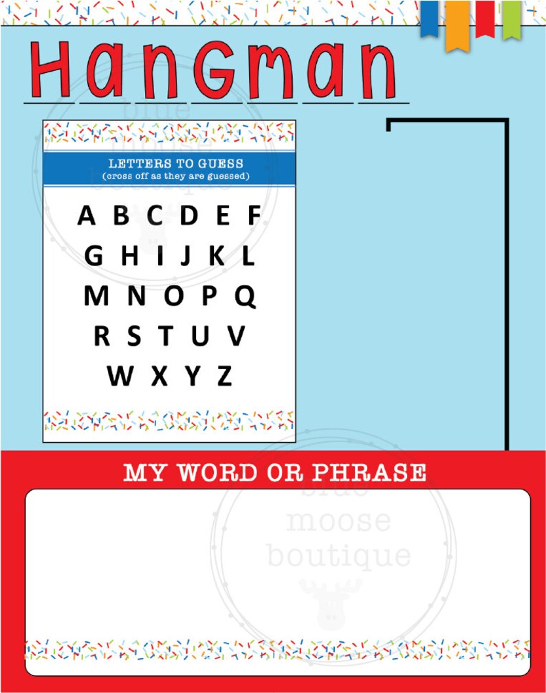 HANGMAN Family Board Game 8x10 Dry Erase Board Etsy