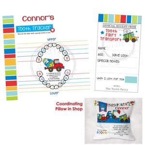 Suivi des dents + reçus - conception de camion - enregistrement des dents perdues et remise d'un reçu • Impression sur papier pour accompagner le coussin fée des dents • Fichier png