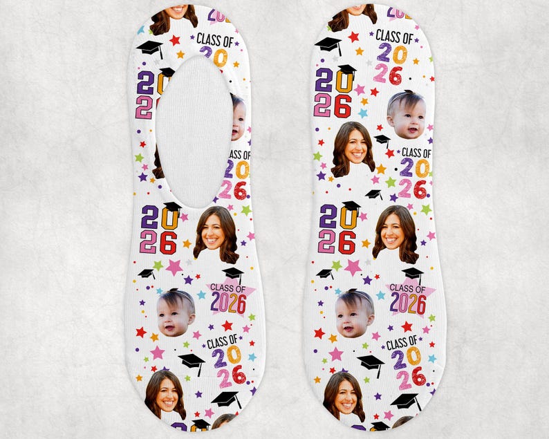 2026 GRADUATION SOCKS Designs - Add a Face • Whimsy • Personalize W ...