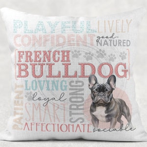 Two FRENCH BULLDOG • Dog Breed Designs ==> Pet • Pillow • Personality Traits • Digital Download • Template Sublimation Files pngs