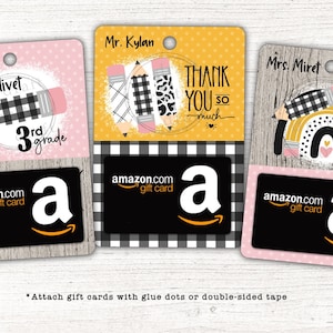 3 TEACHER Gift Card Designs • Buffalo Plaid • Pencil Rainbow • Teacher Gift • Attach Gift Card ==> Sublimation Digital Download File PNG