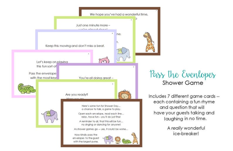 BABY SHOWER GAME Ice Breaker Game Pass the Envelopes Etsy