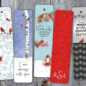 5 CARDINAL Bookmark Designs • I am Always With You • Memorial • Includes 2 Sizes for Each • Digital Download • Sublimation File png