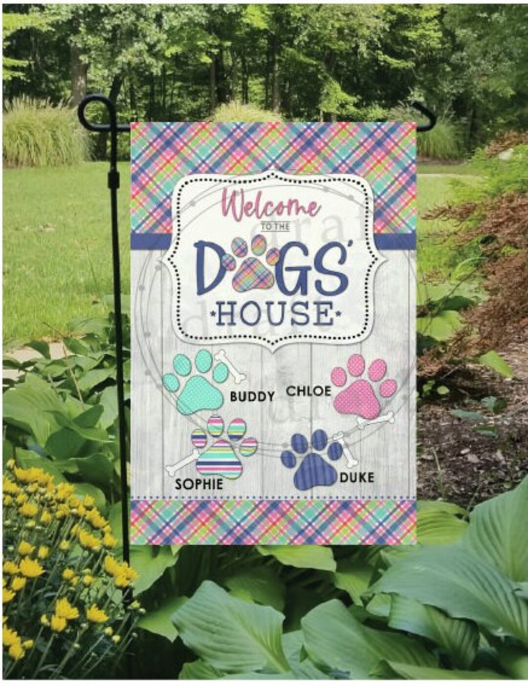 DOG LOVER Garden Flag Designs • 4 Designs • From One to 4 Dogs ...