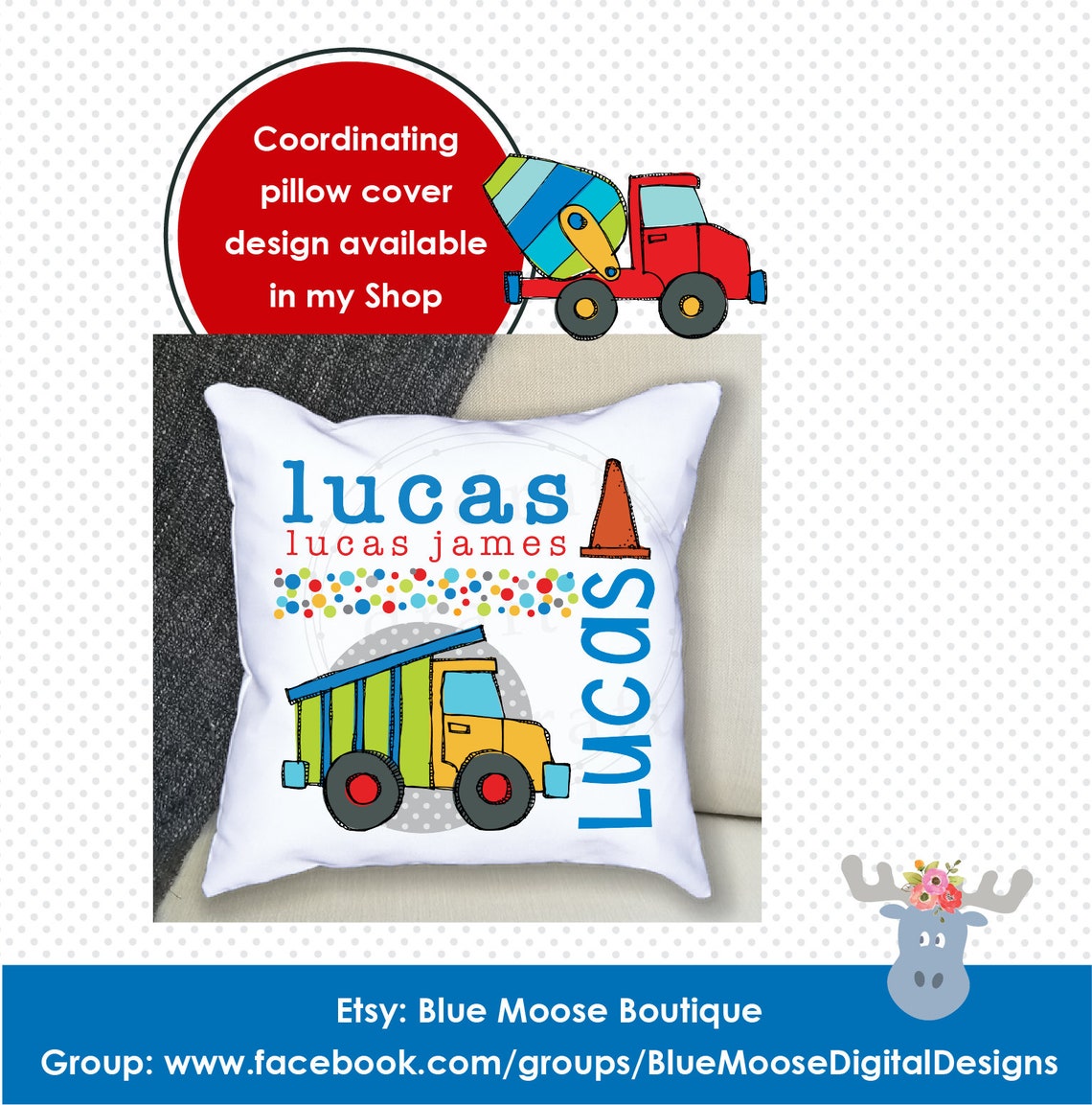 Construction Truck Blanket Design Sublimation File Etsy