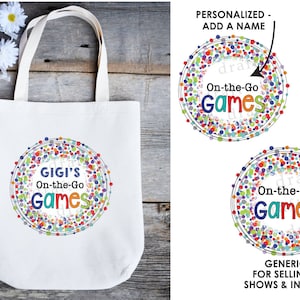 Game Packaging Heading Designs • 2 On-the-Go Designs • 1 to Personalize & 1 Generic • 6x6 Square Dry Erase Boards • Sublimation .png File