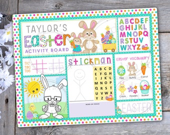 Pre-K EASTER: 11x14 and 12x18 Activity Placemat & Board ==> 4 Designs • Easter Bunny • Sublimation Digital Download File PNG