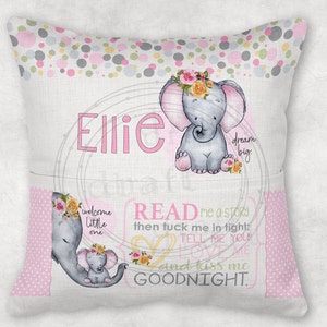 ELEPHANTS • Book Pillow Design • 8&quot;H Pocket • New Baby Shower Gift • Pink • Sublimation png Files Digital Download