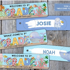 5 From TEACHER - WELCOME to Student Bookmark Designs • Under the Sea • Ocean • 2 Sizes • Digital Download • Sublimation Design File png