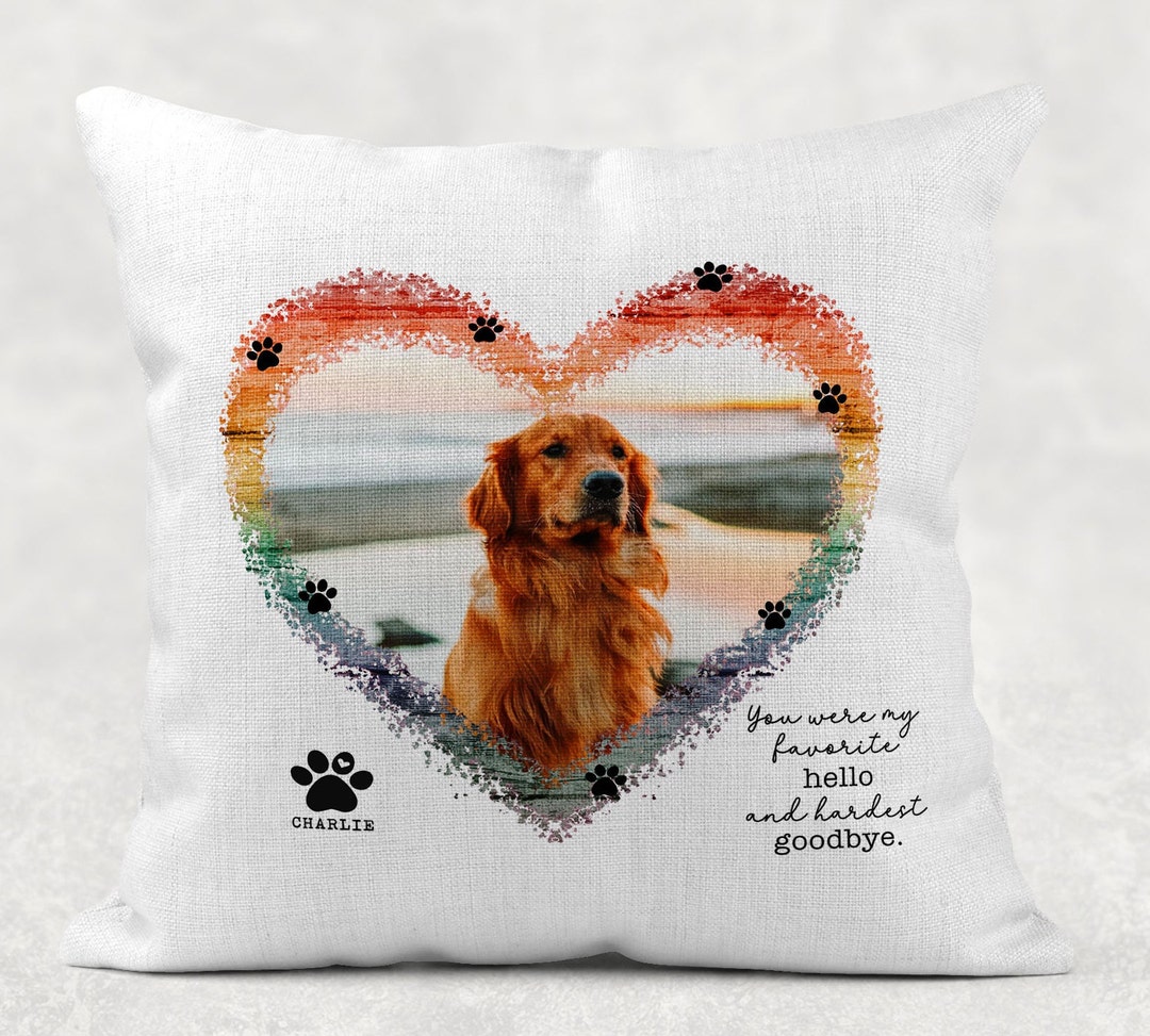FAVORITE HELLO Dog Memorial Pillow Design Toughest Etsy