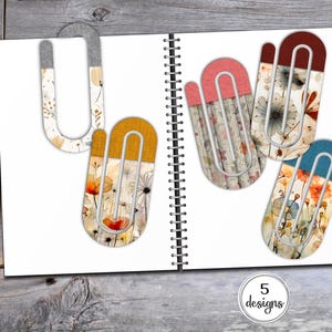 5 grandi pacchetti di design per graffette • Floreale • Fiori • Graffetta • Segnalibri • File di sublimazione per download digitale png