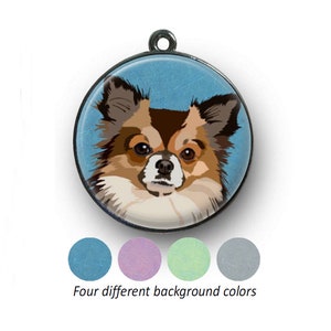 Chihuahua dog tag - unique personalised tag for Chihuahua with long hair