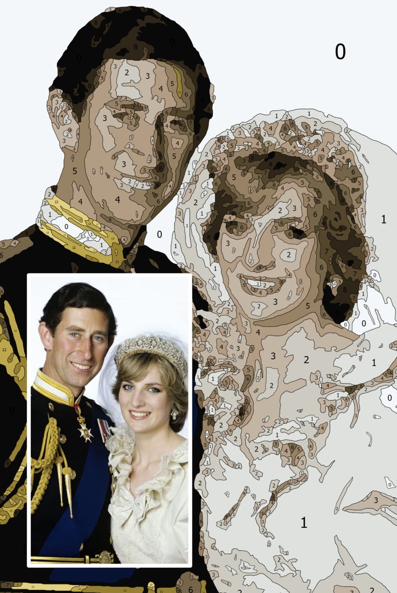 Charles & Diana Paint by Numbers Etsy