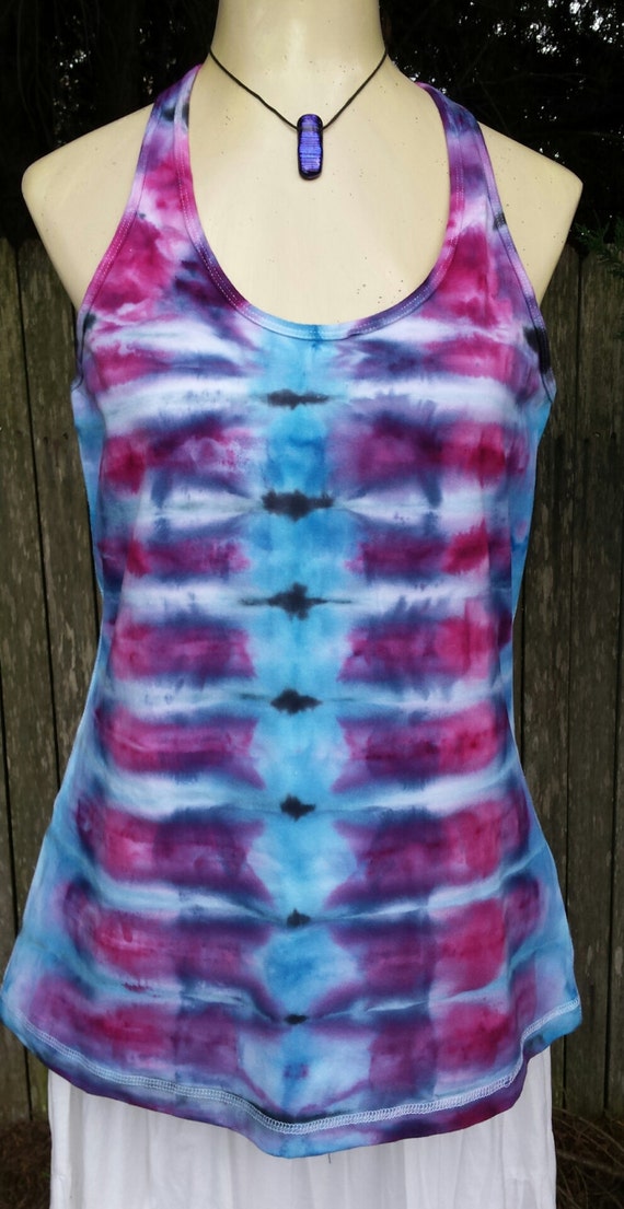 Items similar to Ladies tie dye racerback active wear gym yoga singlet ...