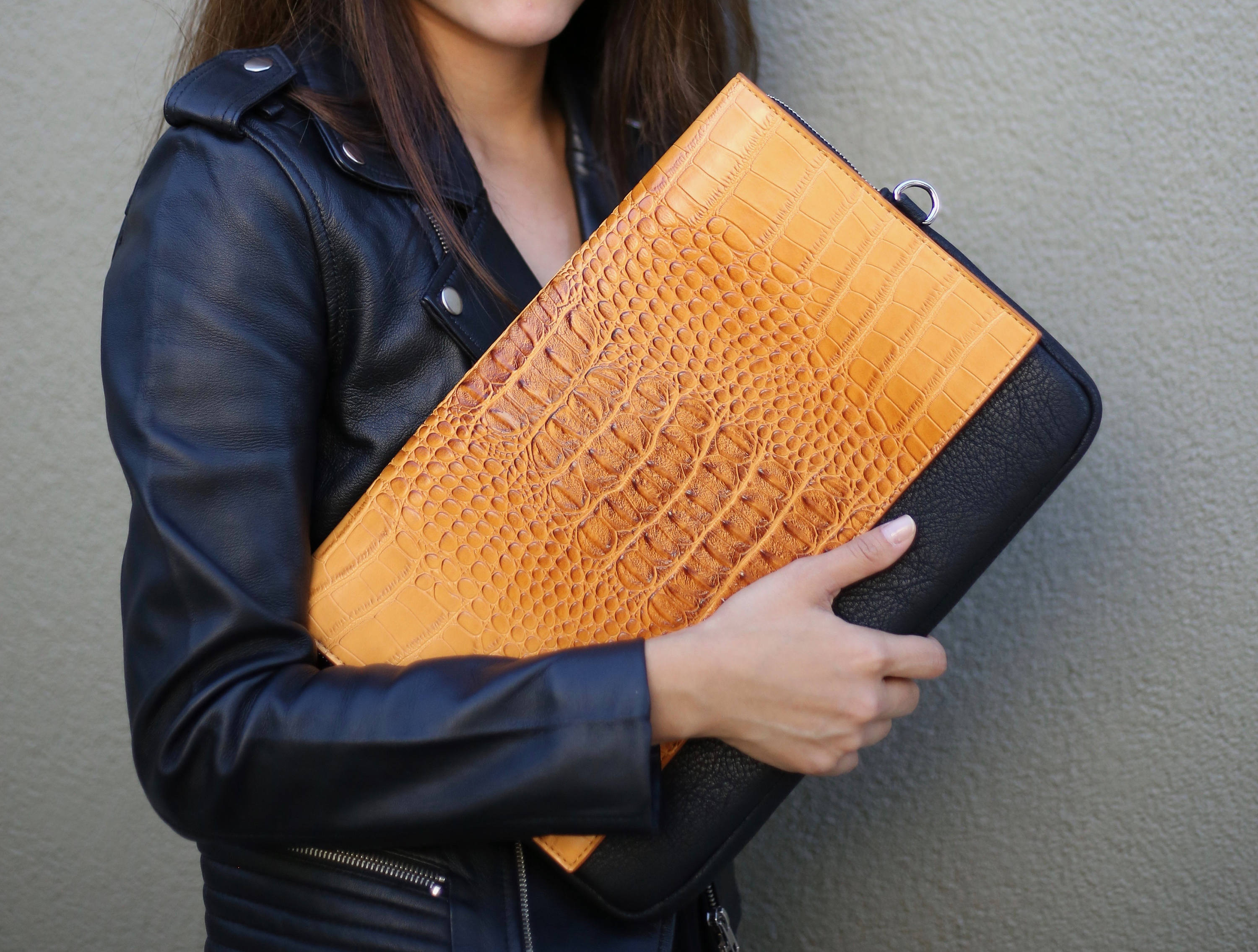 13Inch Vegan Leather Laptop Bag/Sleeve with Shoulder Strap. Etsy