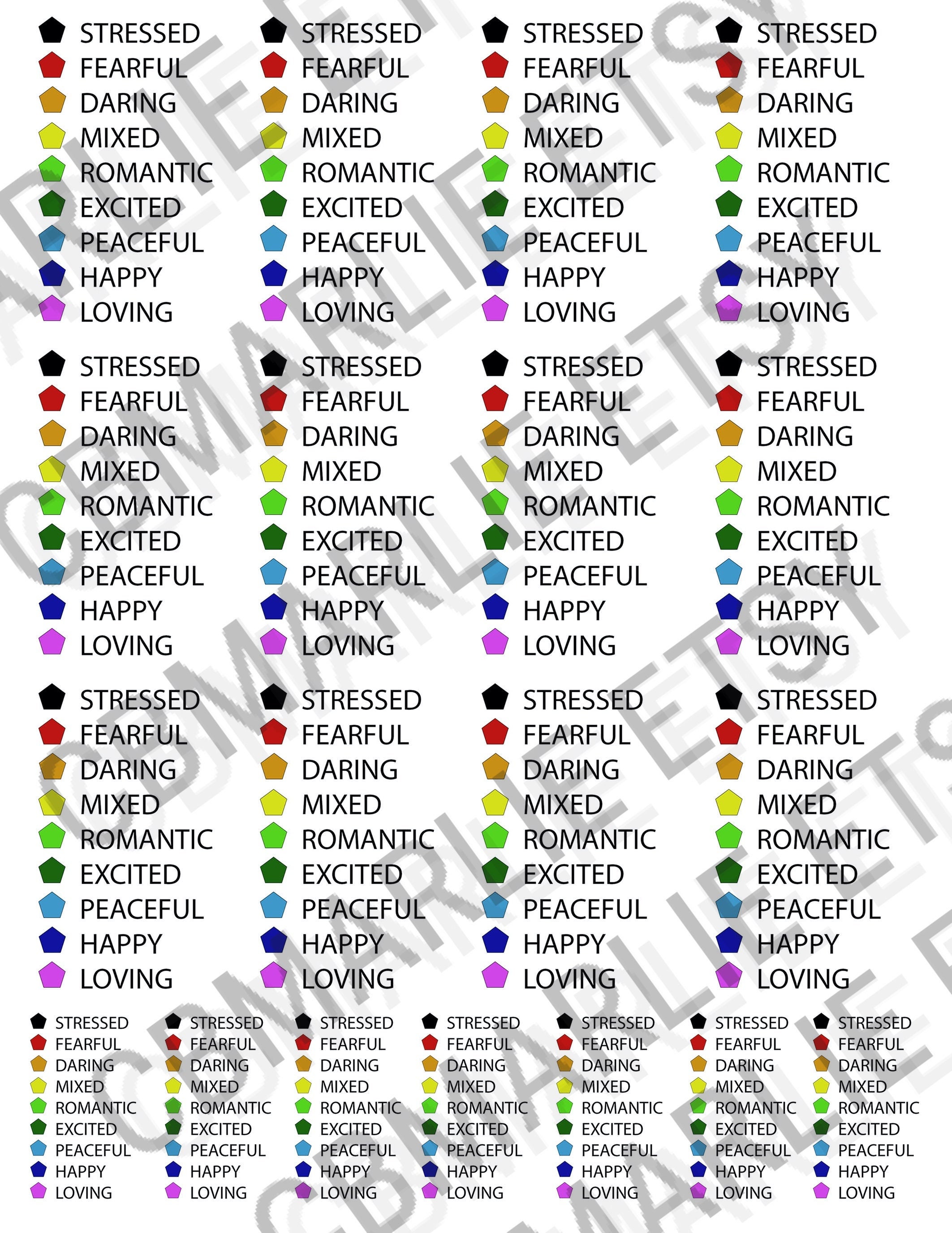 Emoji Mood Ring Chart