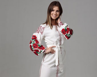 Bohemian Embroidered Dress, Modern Folk Style, Boho Chic ethnic dress, Ukrainian boho dress, Embroidered Wedding Dress, Ukrainian Vyshyvanka