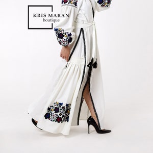 Bohemian Embroidered Dress, Modern Folk Style, Boho Chic ethnic dress, Ukrainian boho dress, Ukrainian Wedding Dress, Ukrainian Vyshyvanka