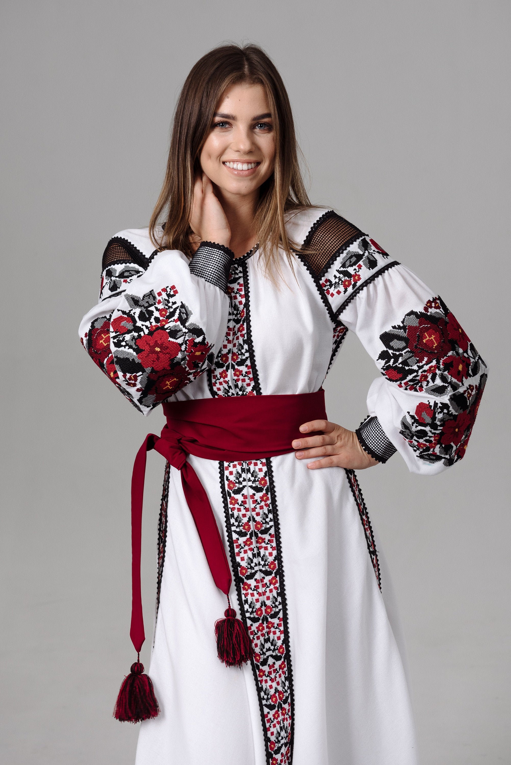 Bohemian Embroidered Dress Modern Folk Style Boho Chic | Etsy