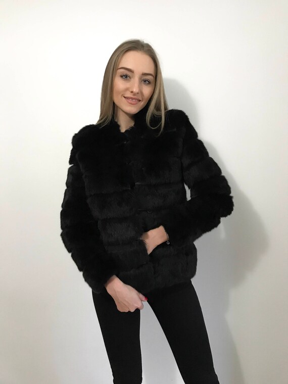 short rabbit fur jacket