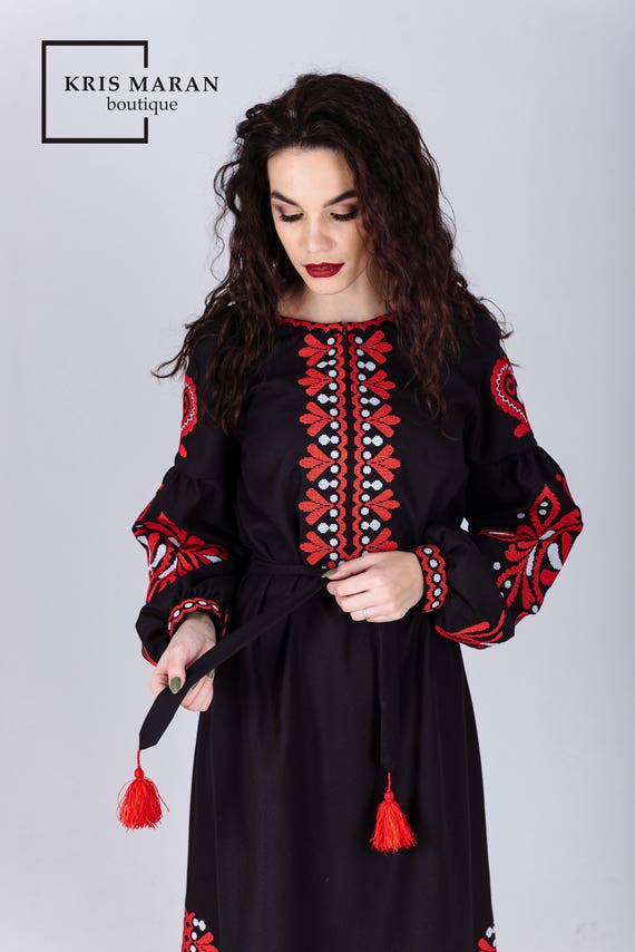 Bohemian Dress Ukrainian Embroidered Dress Ukrainian Dress | Etsy