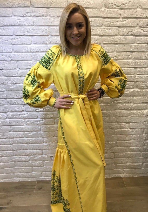yellow bohemian dress