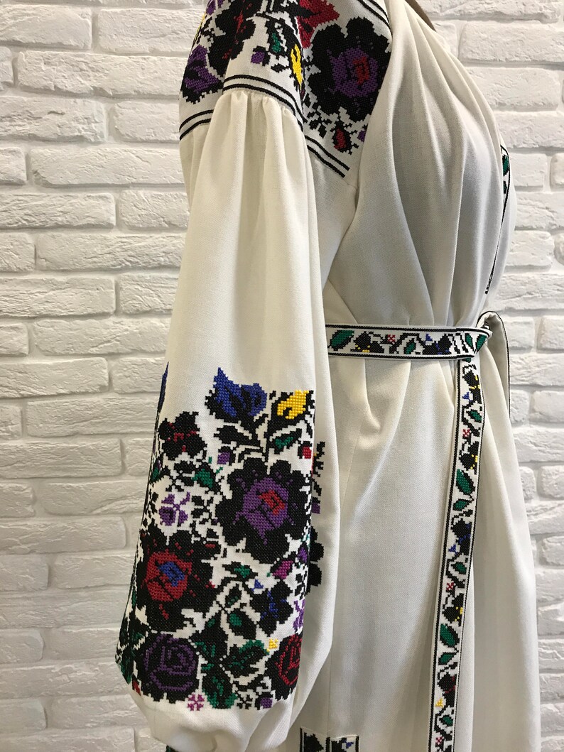 Ukrainian Embroidered Dress Borschivska Dress Ukrainian Etsy