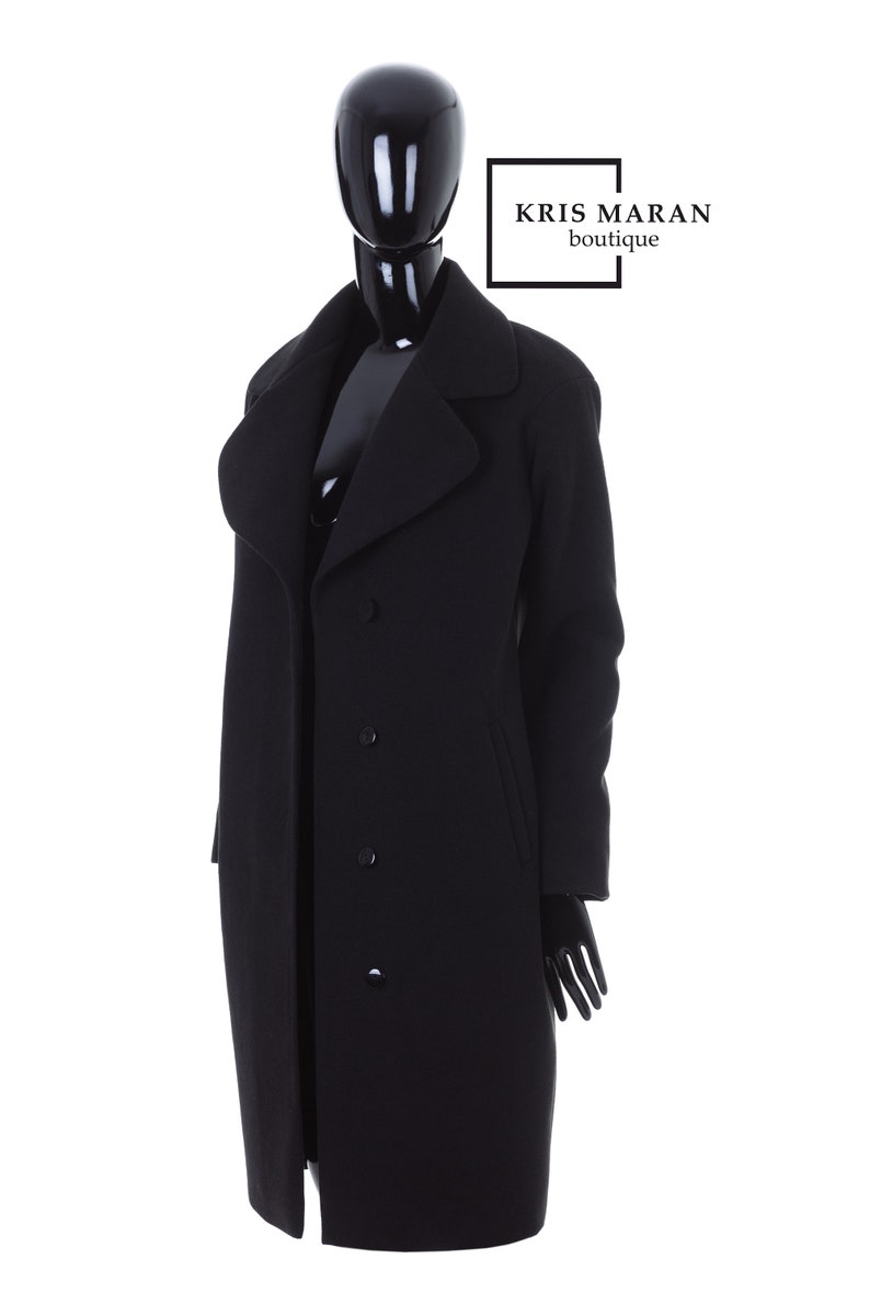 Black Wool Coat Maxi Long Black Coat Oversized Women Coat | Etsy