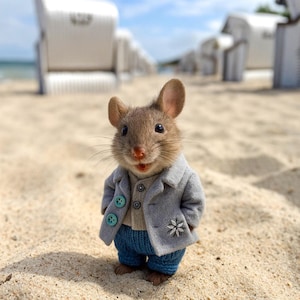 Postkarte "Maus am Strand"