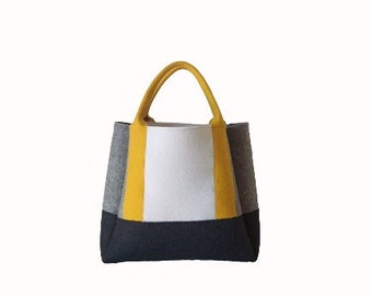 Diane Bag, Wool Felt Purse, Top Handles Purse