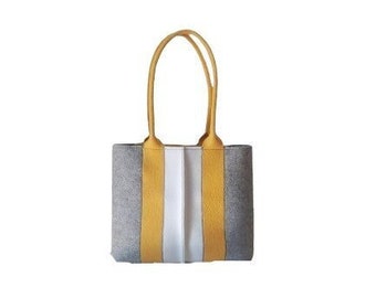 Wool Felt Tote Bag, Felt Purse, Top Handles Bag