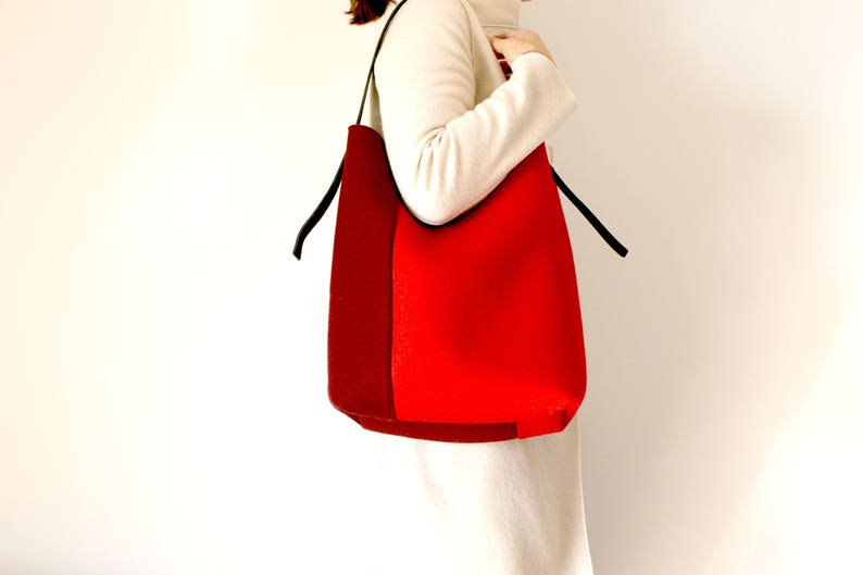 Merino Wool Felt Hobo Bag Felt Handbag Shoulder Bags Etsy